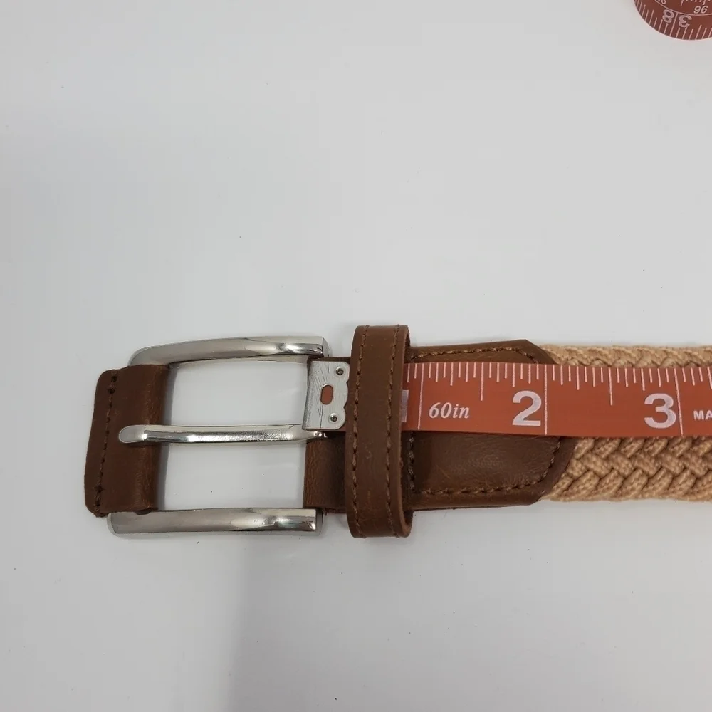 BULLIANT BELT LOT OF 2 STRETCH WOVEN FABRIC BELTS KHAKI & ARMY GREEN MEN OS